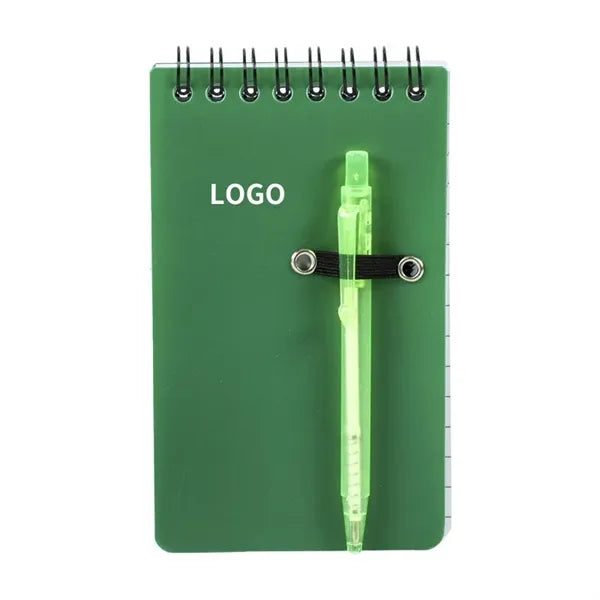 Pocket Mini PP Cover Memo Notebook With Pen Notepad