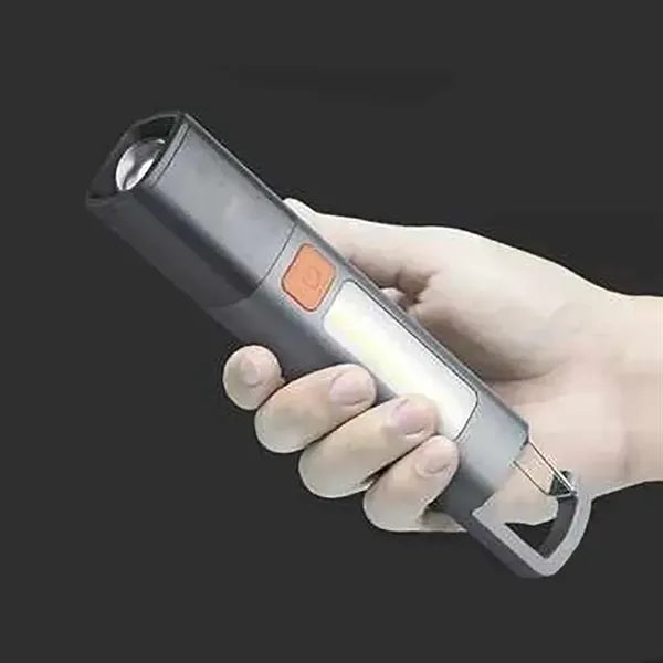 Rechargeable COB LED Flashlight With Carabiner
