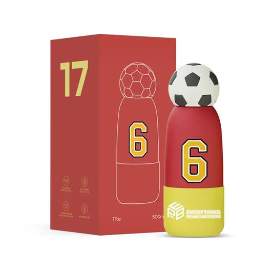 17oz Insulated Water Bottle with Soccer Ball Silicone Lid