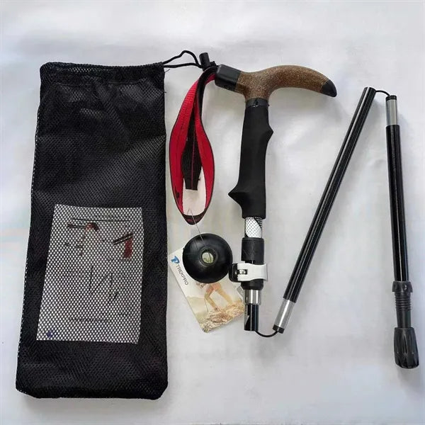 FoldingTrekking Pole, Adjustable Aluminum Hiking Stick