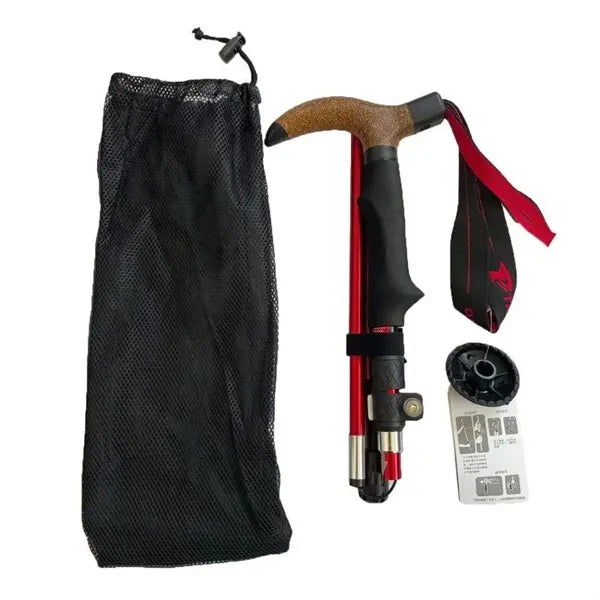 FoldingTrekking Pole, Adjustable Aluminum Hiking Stick
