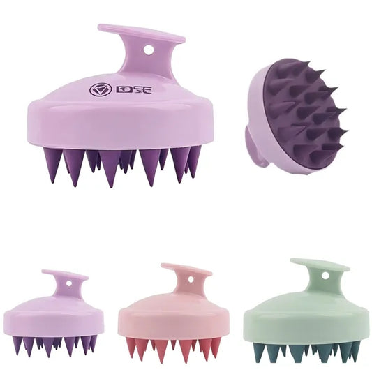 Soft Silicone Scalp Massager Shampoo Brush with Handle Hair