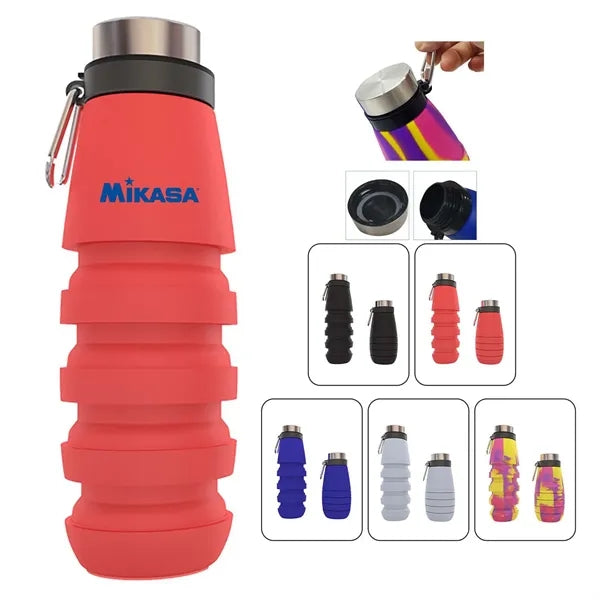 18 oz Silicone Collapsible Water Bottle