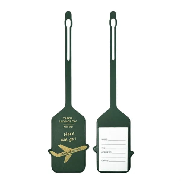 PU Leather Luggage Tag Gold Foil Business Travel Bag