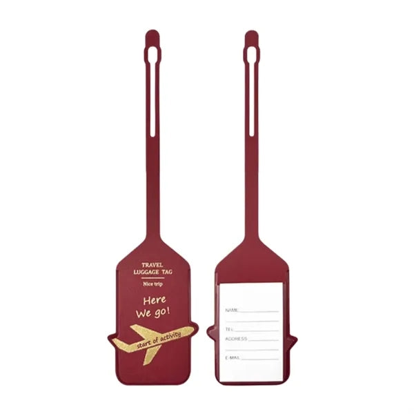 PU Leather Luggage Tag Gold Foil Business Travel Bag