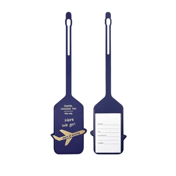 PU Leather Luggage Tag Gold Foil Business Travel Bag