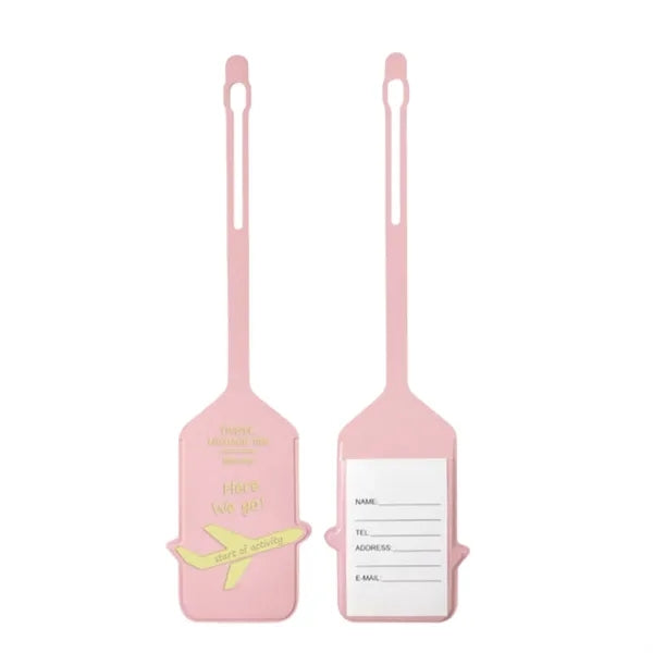 PU Leather Luggage Tag Gold Foil Business Travel Bag