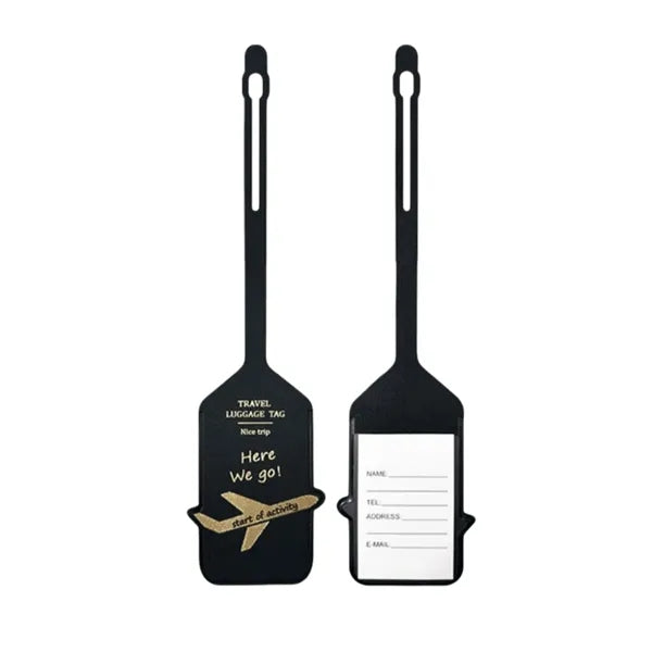 PU Leather Luggage Tag Gold Foil Business Travel Bag