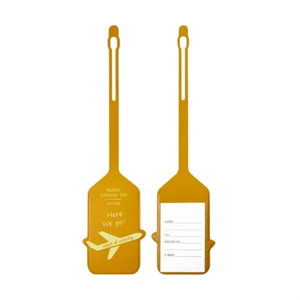 PU Leather Luggage Tag Gold Foil Business Travel Bag