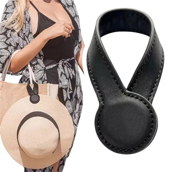Hat Clip Leather Cap Holder for Bag Strap Travel Use