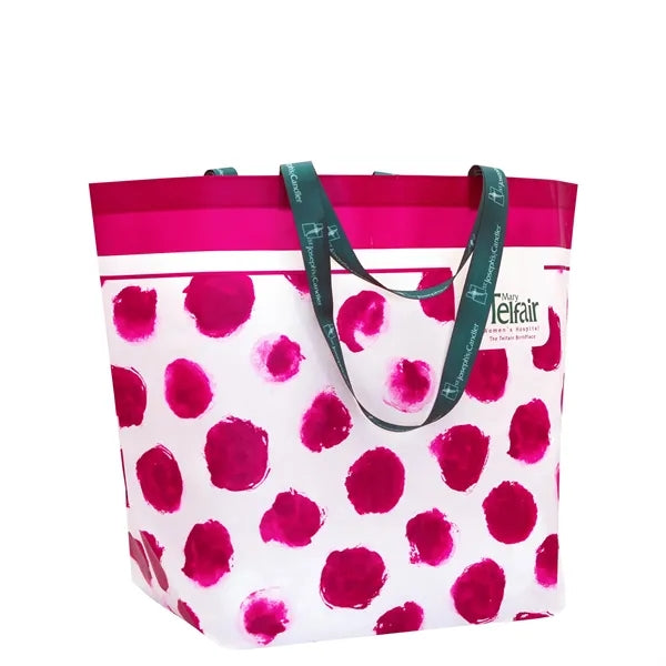 Iconic IKEA-Style Laminated Woven Shopping Bag 25"x18"x10"
