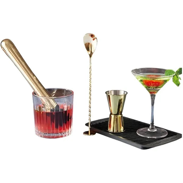 3 Piece Gold Muddler & Mixing Tools Set