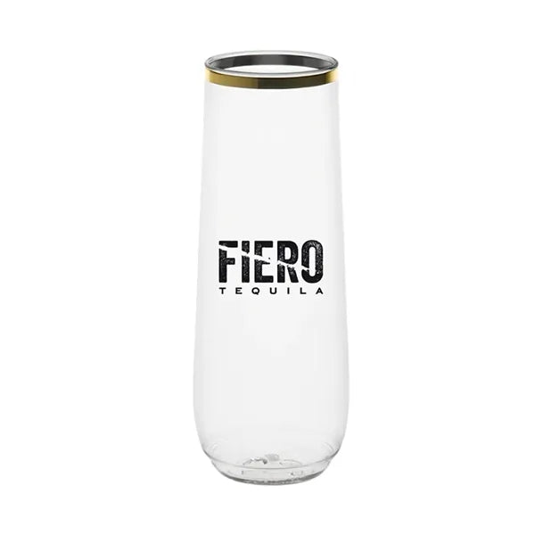 9oz. Flute Gold Rim