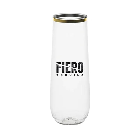 9oz. Flute Gold Rim
