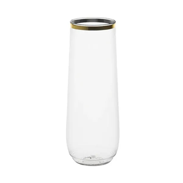 9oz. Flute Gold Rim