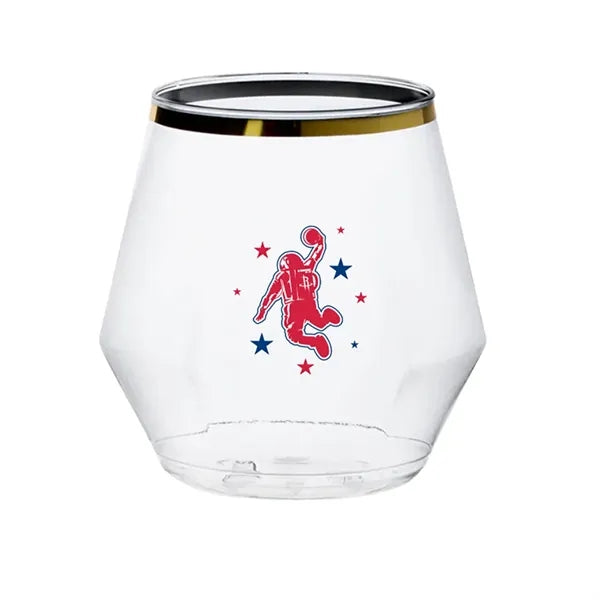 12oz. Diamond Vino Jr Gold Rim