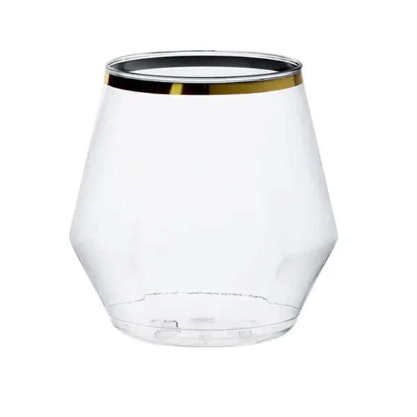 12oz. Diamond Vino Jr Gold Rim