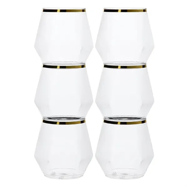 12oz. Diamond Vino Jr Gold Rim