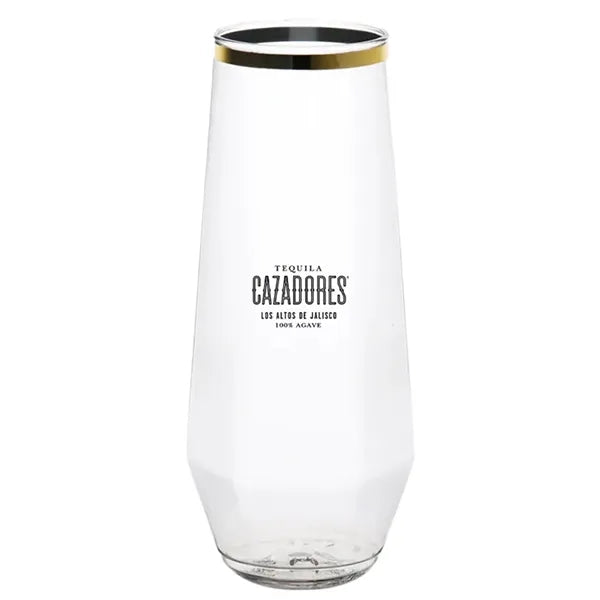 9oz. Diamond Flute Gold Rim