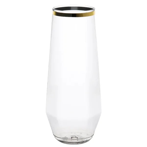 9oz. Diamond Flute Gold Rim