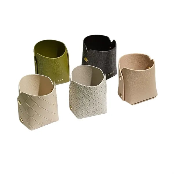 Leather Makeup Brush Storage Pen Holder