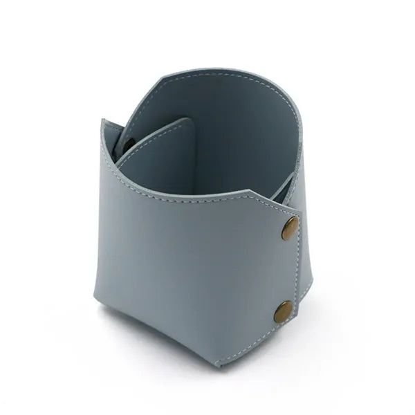 Leather Makeup Brush Storage Pen Holder