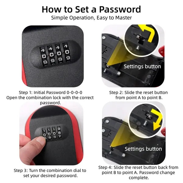 Plastic Key Box with Combination Lock