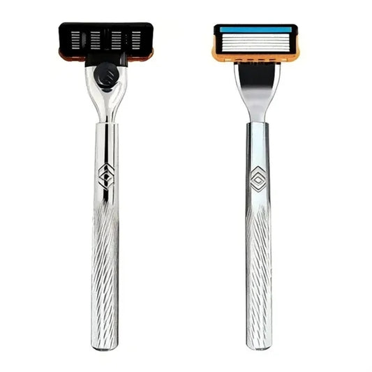 Metal Handle Manual Shaver 6 Layer Replaceable Blade Razor