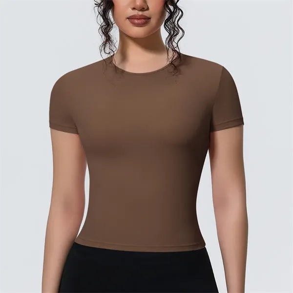 New Women's Sports T-Shirt Naked Feeling Slim Fit Short Slee