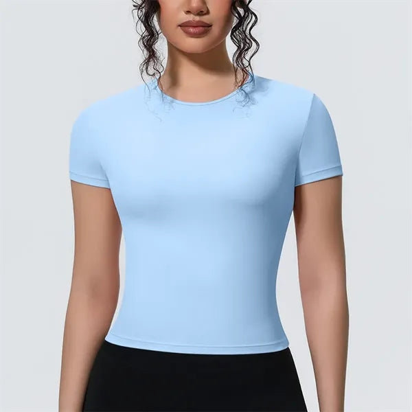 New Women's Sports T-Shirt Naked Feeling Slim Fit Short Slee