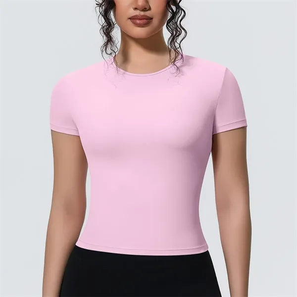 New Women's Sports T-Shirt Naked Feeling Slim Fit Short Slee