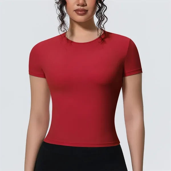 New Women's Sports T-Shirt Naked Feeling Slim Fit Short Slee