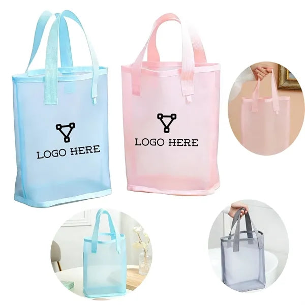 Breathable Mesh Cosmetic Tote Bag Large Capacity Travel Wash