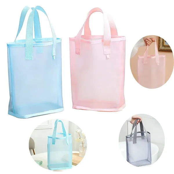 Breathable Mesh Cosmetic Tote Bag Large Capacity Travel Wash