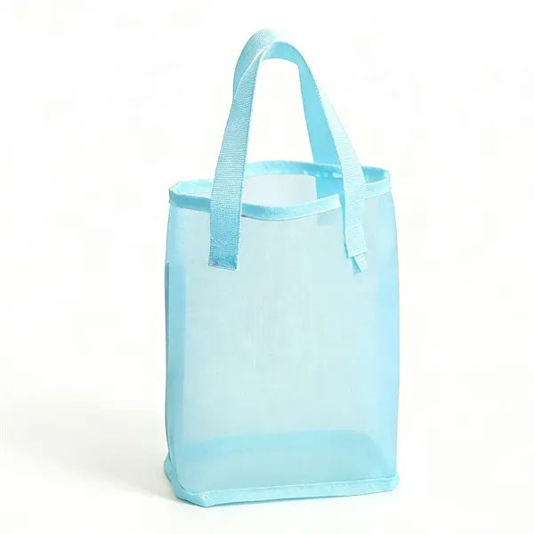 Breathable Mesh Cosmetic Tote Bag Large Capacity Travel Wash