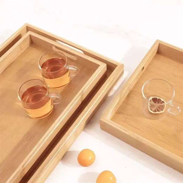 Rectangle Bamboo Tray With Handles