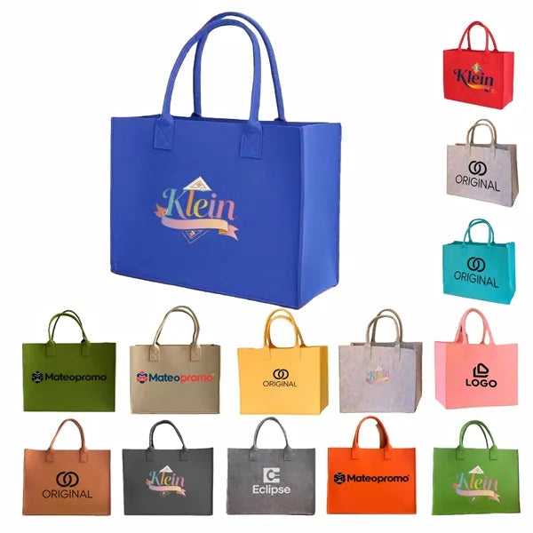 Logo Felt Tote Bag Large Capacity Minimalist Shopper