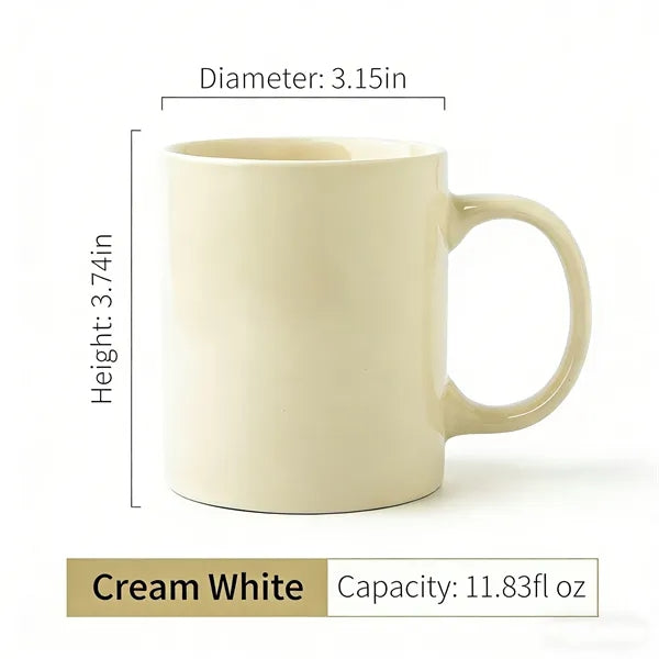 Logo 11oz Solid Color Ceramic Coffee Mug, Personalize