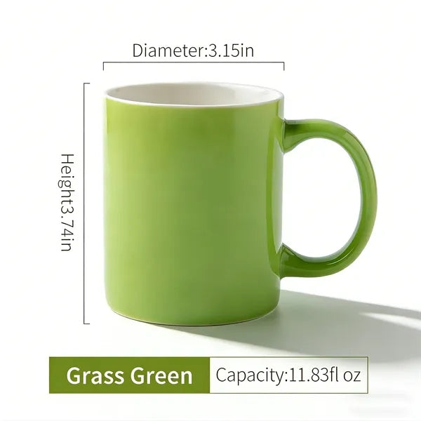 Logo 11oz Solid Color Ceramic Coffee Mug, Personalize