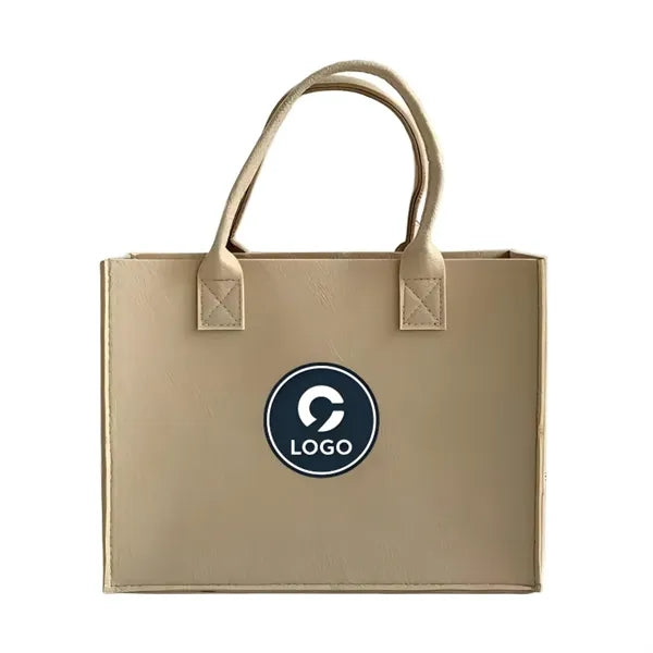 Logo Felt Tote Bag Large Capacity Minimalist Shopper