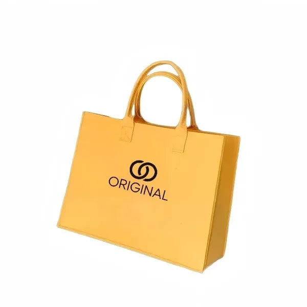 Logo Felt Tote Bag Large Capacity Minimalist Shopper