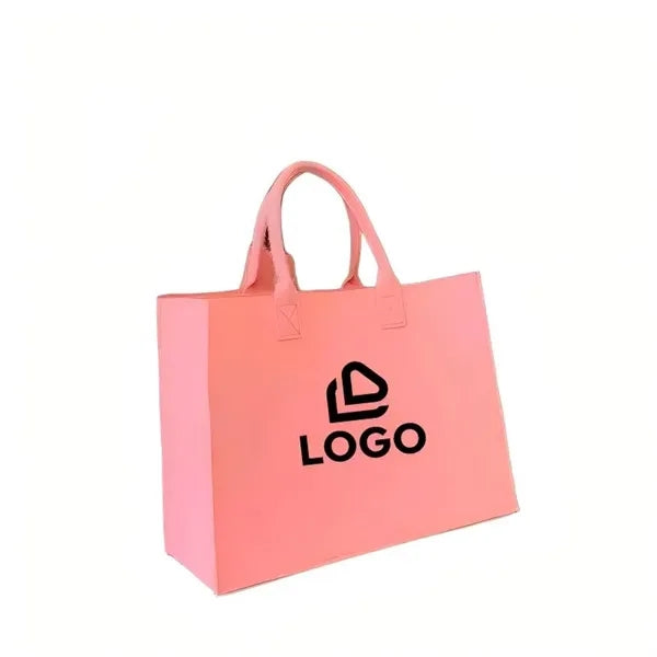 Logo Felt Tote Bag Large Capacity Minimalist Shopper