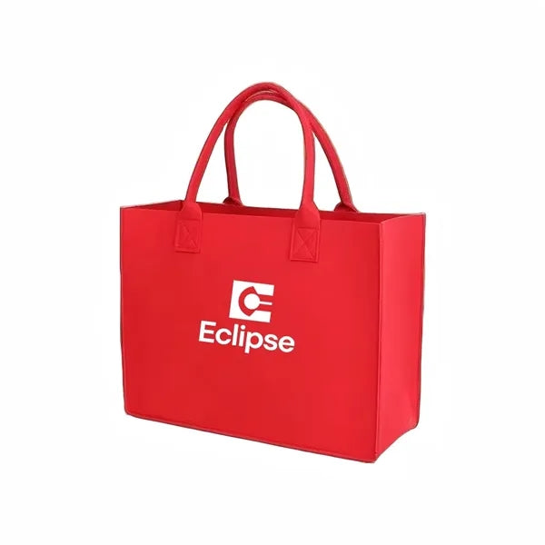 Logo Felt Tote Bag Large Capacity Minimalist Shopper