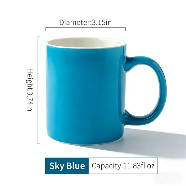 Logo 11oz Solid Color Ceramic Coffee Mug, Personalize