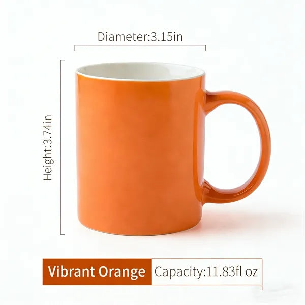 Logo 11oz Solid Color Ceramic Coffee Mug, Personalize
