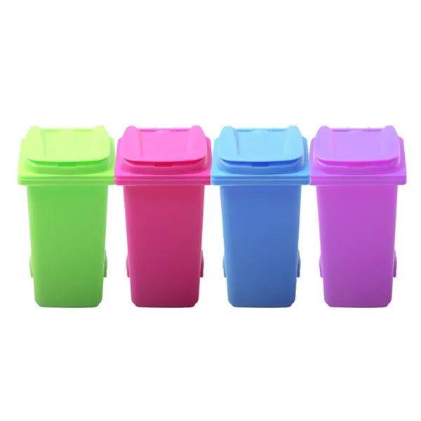 Plastic trash can pen holder
