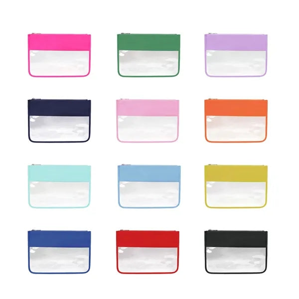 Clear PVC Waterproof Makeup Case Zipper Toiletry Bag