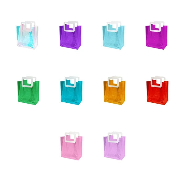 Iridescent Clear PVC Holographic Tote Bag W/ Leather Handle