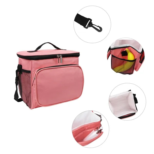 11L Insulated Cooler Lunch Bag W/ Shoulder Strap & Handles
