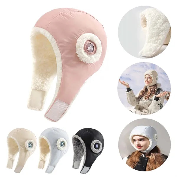 Windproof Winter Skiing Cap with Goggles and Face Mask